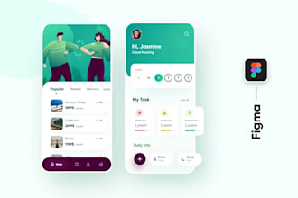 design high quality mobile app UI UX in figma
