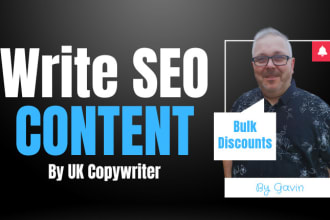 write articles or blogs in bulk, seo optimised by UK native