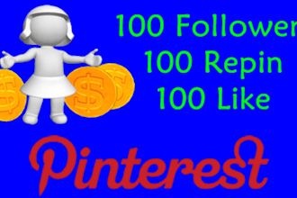 give You 100 Real QUALITY Female Followers + 100 Pinterest Likes + 100 Repins in less than 12 hours with no admin access