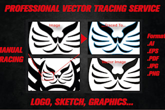 do vector tracing and convert your logo or sketch to vector