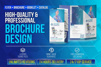 design business flyer, bifold, trifold brochure, booklet or company profile