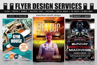 design sports, gym or fitness static flyer or motion poster