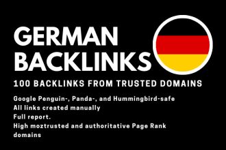 create 100 german backlinks on high PR authority domains