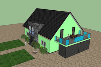 convert house or room photo into sketchup 3d model