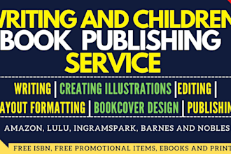 write and illustrate children storybook and offer children book publishing