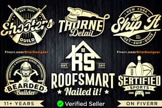 do vintage , retro , classic , hipster badge , outdoor or business logo design