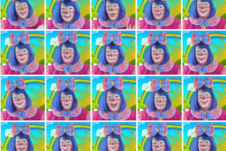 dress in clown costume and create a custom message