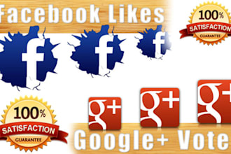 provide you 15 genuine real Google plus votes and 25 Real facebook likes on your fan page