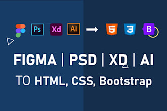 convert PSD and figma in bootstrap pages