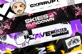 design a custom youtube banner and twitter header
