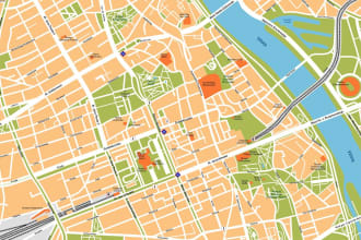 draw vector map and floor plan in 10 hours
