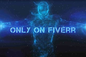 create a stunning 3D blue holographic professional intro to promote your website or company in just 24 hours