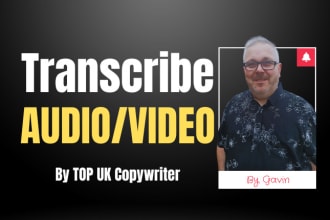 transcribe 30 minutes to an hour of audio or video