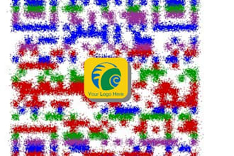 make a Splattered QR Code in your 4 Colours with your Logo