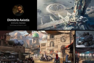 create environment, vehicle and prop concept art