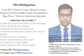 build citation business listing local SEO directory submission for website