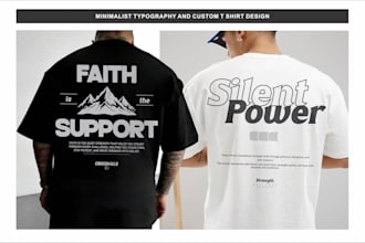 create minimalist typography and custom t shirt design