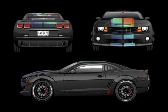 draw vector illustration of your car or any vehicle
