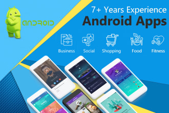 develop android native apps with java,  kotlin and xml