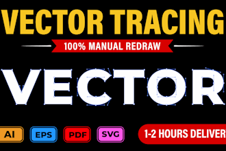 do manual vector tracing, logo vector redraw and recreate vector file