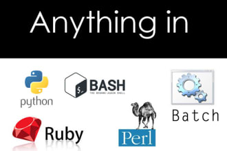 do any python, perl, bash, powershell, csharp, java, sql or go script