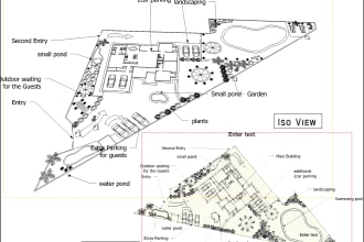 do attractive interior design and exterior 2d plans in autocad