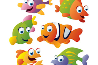 create a Stock Quality Vector Cartoon of an Animal or Object that you can use for Print, Book, Website, Brochure, Menu, Flyer, Poster