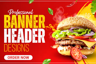 design professional website banner, custom blog header or social media ads