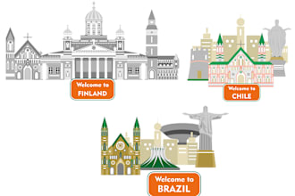 draw the cityscape and landmarks of any country