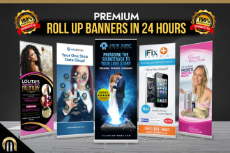 do outstanding roll up banner design in 24 hours