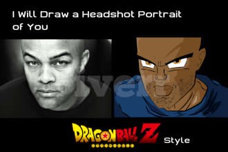 draw a headshot portrait dragon z style  contact me before