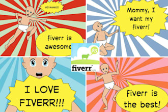 make a COMIC strip where you can promote your website, product  or service, or promotional text message