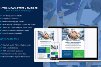 design and code email newsletter, emailer or email template