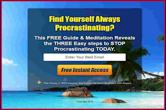 create an attractive squeeze page or sales page for you