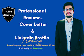 write professional resume, linkedin profile, cover letter