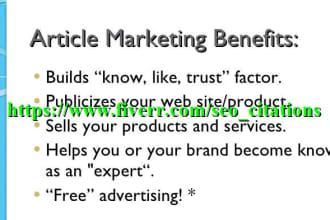 submit your article on 15 high PR sites manually