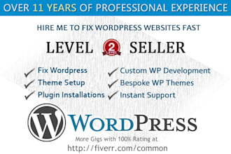fix wordpress error or bug or any html css issues