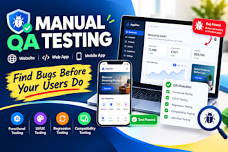 manually test apps and websites and report bugs