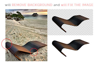 professionally remove background and fix the image
