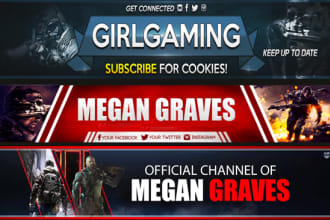 design twitter cover banner header or youtube banner