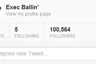 tweet 5 of your messages to over 100,000 followers on twitter