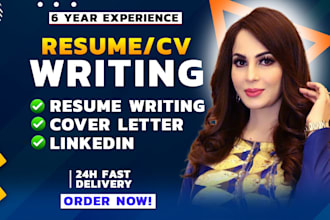 provide professional resume writing, CV and cover letter service