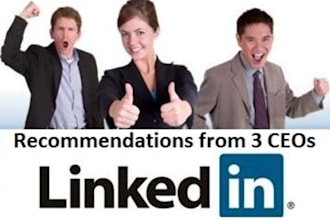 provide you with AWESOME LinkedIn recommendations from 3 CEOs