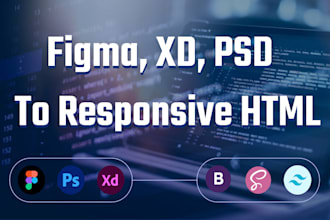 do figma to responsive HTML, tailwind, sass, bootstrap