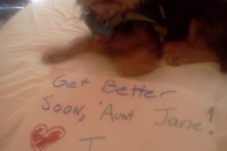 send u a pic of my pup posing with your sign