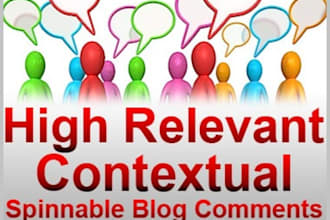 create 1000 Relevant Contextual Blog Comments Backlinks with Drip Feed