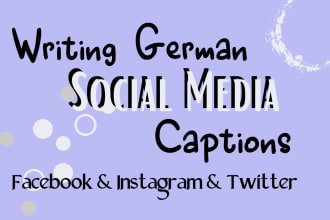 write german social media posts for facebook and instagram captions