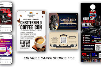 design business card, door hanger, flyer, invitation, social media, ads in canva