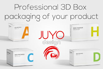do a professional 3d box packaging of your product