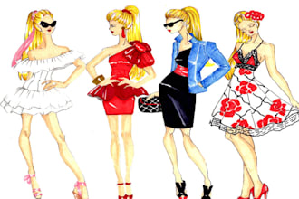 send you a professional  fashion illustration